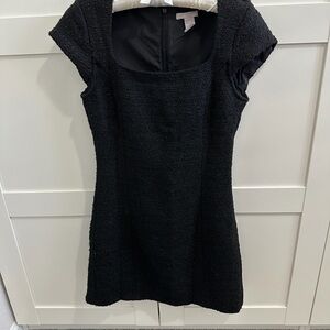 H&M Black Textured Mini Dress